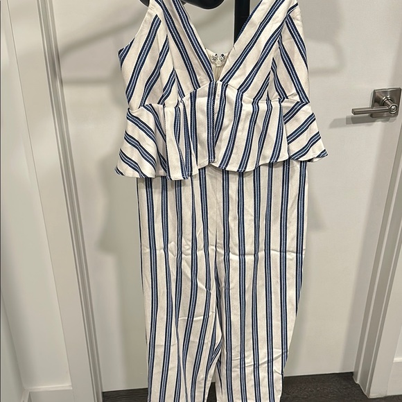 Striped Jumpsuit in Blue and White - Picture 7 of 7